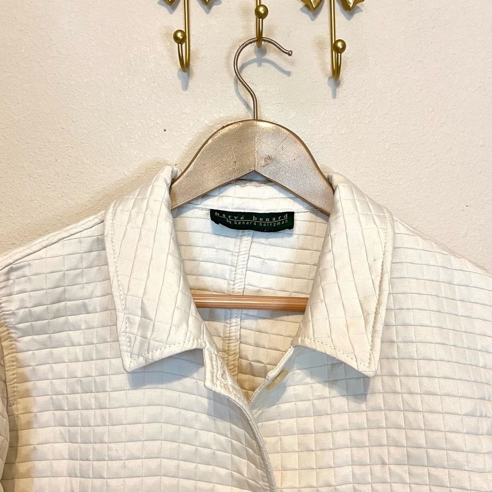 Harve Benard White Utility Jacket with Textured Design - Picture 2 of 6